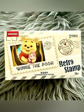 MINISO Disney Winnie The Pooh Retro Stamp Surprise Box Figure - SEALED